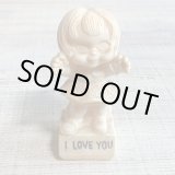 画像: 【高さ 12.3cm】「I LOVE YOU」プラスチック メッセージドール■ビンテージ アンティーク レトロ 人形 オブジェ インテリア 70s/80s