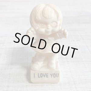 画像: 【高さ 12.3cm】「I LOVE YOU」プラスチック メッセージドール■ビンテージ アンティーク レトロ 人形 オブジェ インテリア 70s/80s