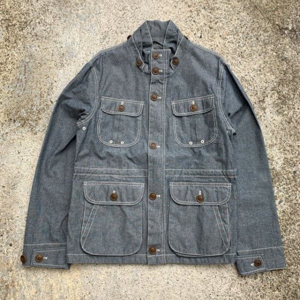 画像1: 【S】WOOLRICH デニムジャケット ハンティング 青系■ビンテージ オールド レトロ アメリカ古着 ウールリッチ ジョンリッチ&ブラザーズ (1)