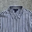 画像3: 【M/L】SALE!! DENIM&Co シアサッカー ボックス 長袖シャツ M-L マルチストライプ 白■ビンテージ オールド アメリカ古着 90s レディース  (3)