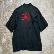 画像1: 【M(L/XL)】80s UNKNOWN 刺繍入り レーヨン スカガウン ブラック 黒■ビンテージ オールド アメリカ古着 漢字 コート ローブ チャイナ (1)