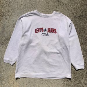 画像: 【M/L】Levi's 刺繍 スウェット ホワイト 白■ビンテージ オールド レトロ アメリカ古着 リーバイス 90s レディース