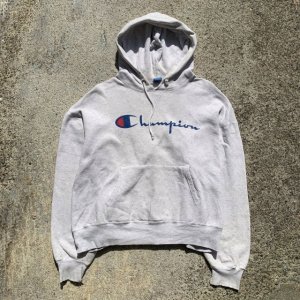 画像: 【L/XL】ダメージ有り USA製 Champion スウェットパーカー■ビンテージ オールド アメリカ古着 90s チャンピオン トレーナー ロゴ