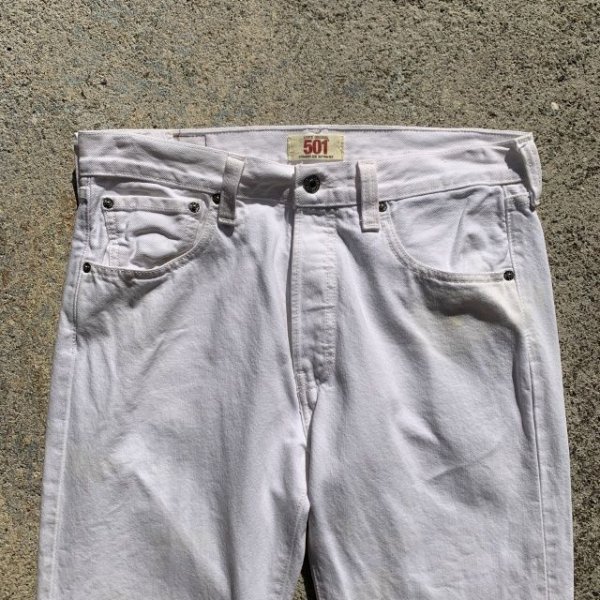 画像2: 【W32】メキシコ製 Levi's 501 ホワイトデニムパンツ 白■ビンテージ オールド アメリカ古着 2000s Y2K リーバイス ジーパン 白パン (2)