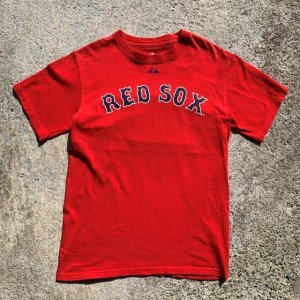 画像: 【XS or レディース】SALE!! Majestic MLB ボストンレッドソックス プリントTシャツ 赤■アメリカ古着 プロチーム メジャーリーグ