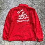 画像: 【L/XL】UNKNOWN プリント ナイロン コーチジャケット 赤■ビンテージ オールド レトロ アメリカ古着 80s バイク オフロード モーター系