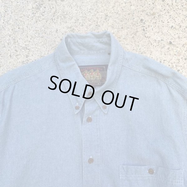 画像2: 【M/L】Ralph Lauren CHAPS 長袖シャンブレーシャツ 青■ビンテージ オールド レトロ アメリカ古着 90s ラルフローレン チャップス (2)