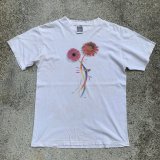 画像: 【Sサイズ相当】90s MAZE 花 プリントTシャツ 白■ビンテージ オールド レトロ アメリカ古着 レディース アート フラワー