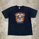 画像: 【XL】GILDAN ハーレー エンジン プリントTシャツ 黒■ビンテージ オールド アメリカ古着 2000s Y2K コットン フレイムス バイク MC