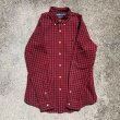 画像7: 【M/L】Ralph Lauren 長袖シャツ 赤黒ギンガムチェック■ビンテージ オールド レトロ アメリカ古着 ラルフローレン ボタンダウン (7)