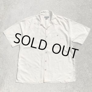 画像: 【L/XL】BARACUTA パイナップル柄 オープンカラー 半袖シルクシャツ 白■ビンテージ アメリカ古着 アロハシャツ ジャガード 開襟 総柄