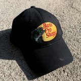 画像: 【Free】Bass Pro Shops 刺繍 コットンキャップ ブラック 黒■ビンテージ オールド レトロ アメリカ古着 帽子 ブラックバス