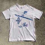 画像: 【L】80s-90s USA製 Hanes 魚 発砲プリントTシャツ 白■ビンテージ オールド アメリカ古着 ヘインズ オールコットン アート フィッシュ 