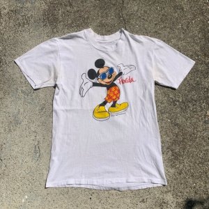 画像: 【S or Ladies】80s-90s USA製 FLORIDA ミッキーマウス プリントTシャツ 白■ビンテージ アメリカ古着 ディズニー レディース キッズ