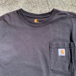 画像3: 【S】carhartt ワンポイントロゴ ポケットTシャツ ブラック 黒■アメリカ古着 カーハート ヘビーウェイト レディース ポケT 無地 (3)