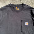 画像3: 【M/L】carhartt ワンポイントロゴ 長袖 ポケットTシャツ ブラック 黒■アメリカ古着 カーハート ヘビーウェイト ポケT 無地 ストア (3)