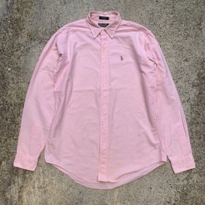 画像: 【S ボーイズ20】USA製 Polo Ralph Lauren ボタンダウン 長袖シャツ ピンク■ビンテージ オールド アメリカ古着 ポロラルフローレン