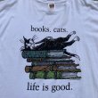 画像3: 【XL】books.cats.life is good ネコ プリントTシャツ 白■ビンテージ オールド アメリカ古着 Y2K 2000s オールコットン 猫 動物 (3)