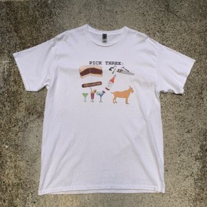 画像: 【L】GILDAN「PICK THREE」プリントTシャツ 白■ビンテージ オールド アメリカ古着 Y2K 動物 オールコットン ギルダン