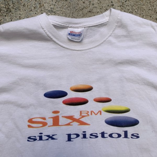 画像2: 【L】Hanes「six pistols」プリントTシャツ 白■ビンテージ オールド アメリカ古着 90s/2000s Y2K オールコットン ヘインズ 企業 (2)