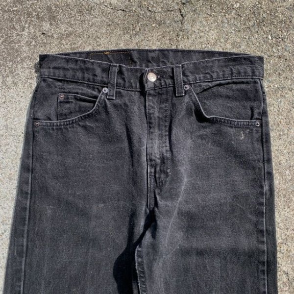 画像2: 【W31】Levi's 505 カットオフ ブラックデニムパンツ 黒■ビンテージ アメリカ古着 リーバイス テーパード 90s 後染め オレンジタブ (2)