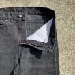 画像3: 【W31】Levi's 505 カットオフ ブラックデニムパンツ 黒■ビンテージ アメリカ古着 リーバイス テーパード 90s 後染め オレンジタブ (3)