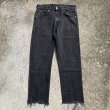 画像1: 【W31】Levi's 505 カットオフ ブラックデニムパンツ 黒■ビンテージ アメリカ古着 リーバイス テーパード 90s 後染め オレンジタブ (1)