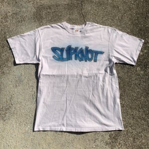 画像: 【XL】SLIPKNOT ハンドペイント バンドTシャツ 白■ビンテージ オールド アメリカ古着 スリップノット ヘヴィメタル コットン