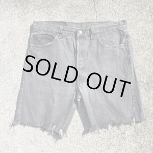 画像: 【W34】90s USA製 Levi's 501 ブラックデニム カットオフ ショートパンツ 黒■ビンテージ アメリカ古着 リーバイス ショーツ 先染め