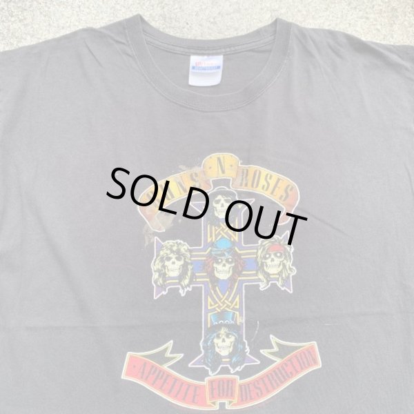 画像2: 【XL】2000s GUNS N' ROSES バンドTシャツ ブラック 黒■ビンテージ オールド アメリカ古着 ガンズアンドローゼズ ロック コットン Y2K (2)