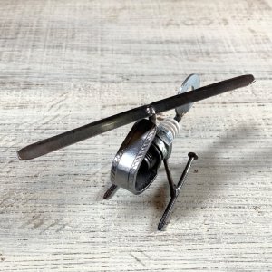 画像: 【高さ 6.0cm】メタルアート ボルトナット オブジェ ヘリコプター■ビンテージ アンティーク アメリカ雑貨 ハンドメイド インテリア