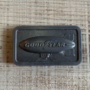 画像: 【5.0cm×9.0cm】70s GOOD YEAR アルミ ベルトバックル■ビンテージ アンティーク オールド アメリカ雑貨 グッドイヤー モーター系 企業