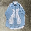 画像6: 【L/XL】Wrangler 切替 長袖シャツ ストライプ 白×水色■ビンテージ オールド レトロ アメリカ古着 ラングラー ウエスタン (6)