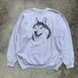 画像1: 【L/XL】Hanes 犬 プリントスウェット ライトグレー■ビンテージ オールド レトロ アメリカ古着 90s/2000s ヘインズ トレーナー 動物 (1)