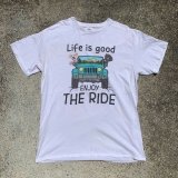 画像: 【L】DELTA「Life is good」犬 プリントTシャツ 白■オールド アメリカ古着 2000s Y2K コットン 動物 ジープ アメ車