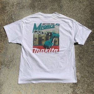 画像: 【XL】90s-2000s Hanes Makita プリントTシャツ 白■ビンテージ アメリカ古着 ヘインズ コットン 工具 企業 マキタ×スズキ