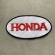 画像1: 【10.0cm×19.5cm】デッドストック「HONDA」刺繍ワッペン 白■ビンテージ オールド アメリカ古着 70s 雑貨 パッチ モーター系 ホンダ (1)