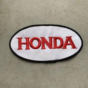 画像: 【10.0cm×19.5cm】デッドストック「HONDA」刺繍ワッペン 白■ビンテージ オールド アメリカ古着 70s 雑貨 パッチ モーター系 ホンダ