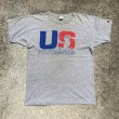 画像1: 【L】80s USA製 Champion 88/12 コットン×レーヨン プリントTシャツ 杢グレー■ビンテージ オールド アメリカ古着 シングルステッチ (1)