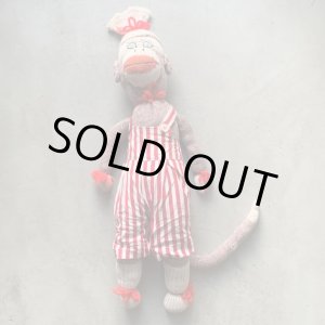 画像: 【54cm】ハンドメイド ソックモンキー ドール ぬいぐるみ■ビンテージ アンティーク 人形 猿 動物 オブジェ インテリア 60s/70s