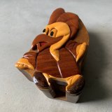 画像: 【縦幅 15.0cm】ハンドクラフト ギミック ウッドボックス■ビンテージ アンティーク アメリカ雑貨 インテリア オブジェ ダック 木彫り 動物