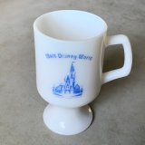 画像: 【13.8cm】Walt Disney ディズニーランド ミルクガラス フッテッドマグ■ビンテージ アンティーク アメリカ雑貨 コップ フェデラル