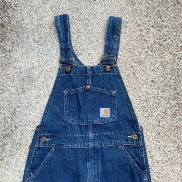 画像2: 【W26 Kids】USA製 carhartt デニム オーバーオール■ビンテージ オールド レトロ アメリカ古着 アメリカ製 カーハート 子供服 (2)