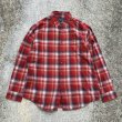 画像1: 【XL】PENDLETON ヘビーコットン 長袖ネルシャツ 赤 オンブレチェック■ビンテージ オールド アメリカ古着 ペンドルトン ビッグサイズ (1)