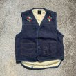 画像1: 【S/M】70s Sears Roebucks 刺繍入り 裏ボア デニムベスト■ビンテージ オールド レトロ アメリカ古着 レディース シアーズ (1)