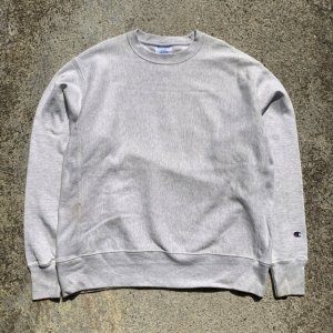 画像: 【L/XL】Champion リバースウィーブ スウェット ライトグレー 無地■アメリカ古着 チャンピオン トレーナー 目無し