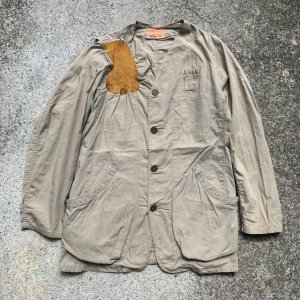 画像: 【M/L 42】50s Bob allen コットンポプリン シューティングジャケット■ビンテージ アメリカ古着 ノーカラー ハンティング ボブアレン