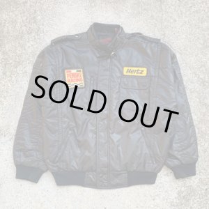 画像: 【M/L】Hertz&Penske ワッペン付き ナイロン レーシングジャケット ブラック 黒■ビンテージ オールド アメリカ古着 80s/90s