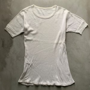 画像: 【M/L】UNKNOWN オールコットン 半袖サーマルシャツ 白■ビンテージ オールド アメリカ古着 USA製 70s/80s ハニカム Tシャツ