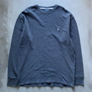 画像: 【XL】POLO RALPH LAUREN コットン サーマルシャツ グレー■アメリカ古着 アンダーウェア ロンT ポロラルフローレン パジャマ